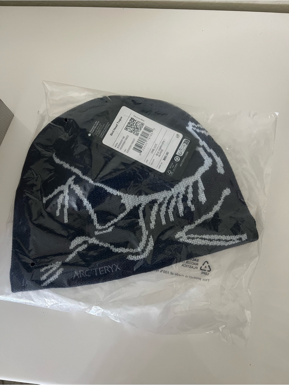 Arc'teryx Black Beanie with White Skeletal Graphic